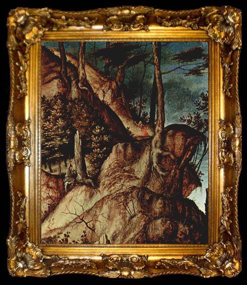 framed  Lorenzo Lotto Hieronymus in der Wuste, ta009-2